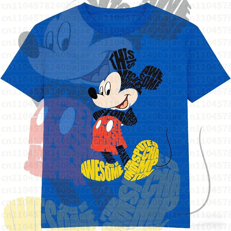 

2025-26 летняя футболка с принтом Disney «Дональд Микки Маус» из 100% хлопка, модная удобная дышащая женская одежда