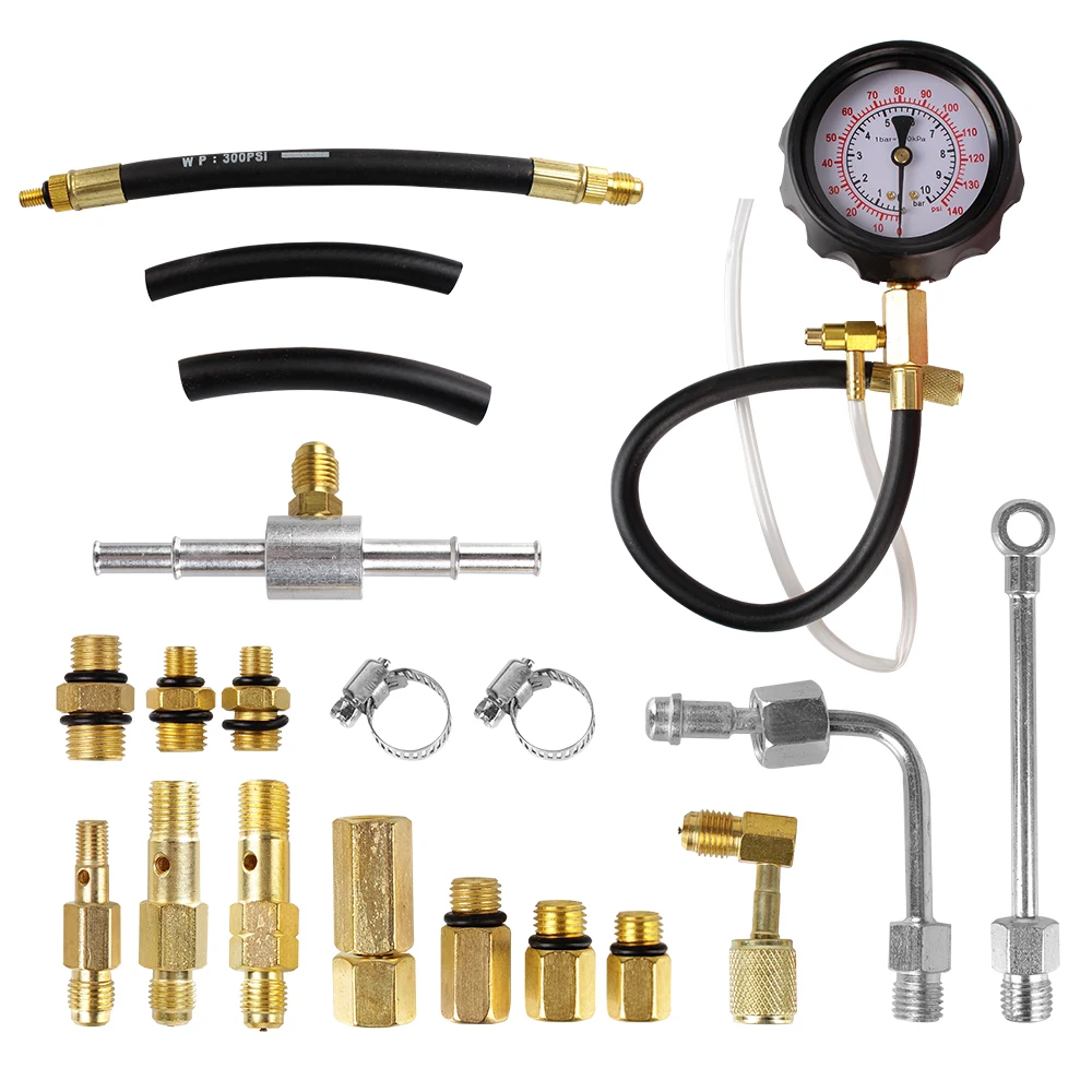 0~140psi 0~10bar Auto Diagnostics Tools TU-114 Fuel Pressure Gauge For Fuel Injection Pump Tester Car Test Set