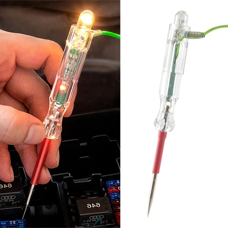 Automotive Circuit Tester, Test Light Automotive 3-24 Volt DC Voltage Tester, Dual Probes PU Antifreeze Cable,2Pcs