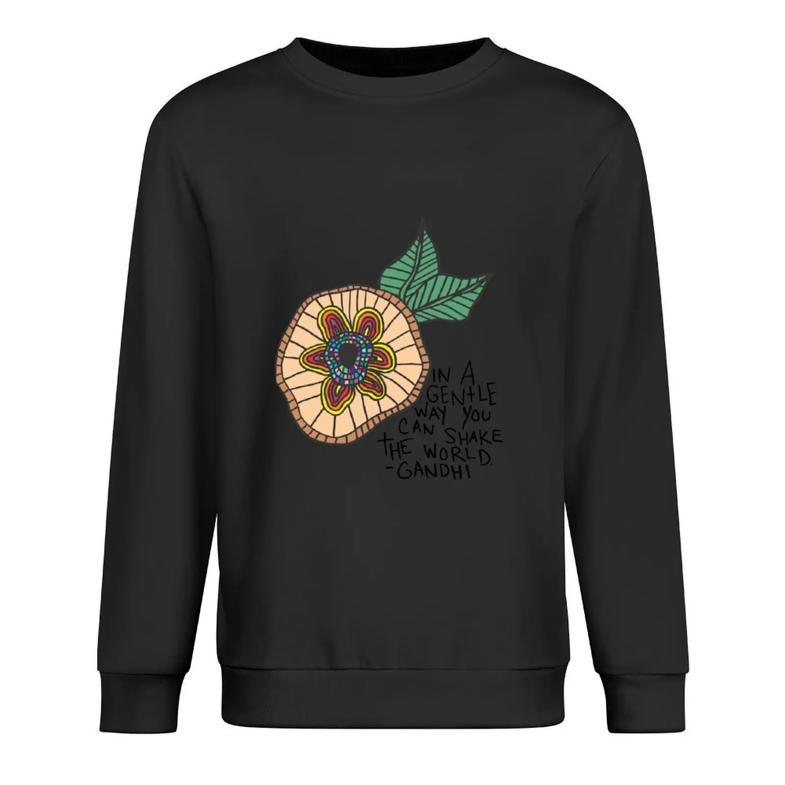 

In a Gentle World inspirational quote Gandhi Pullover tracksuits aesthetic clothing men's autumn clothes aesthetic sweatshirts