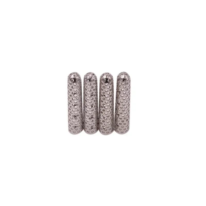 3.8*23mm Boot Shoelace Silver Aglets 4pcs/set Sneaker String Personality Trendy Shoe Rope Tips Silver Open Hollow Metal Head