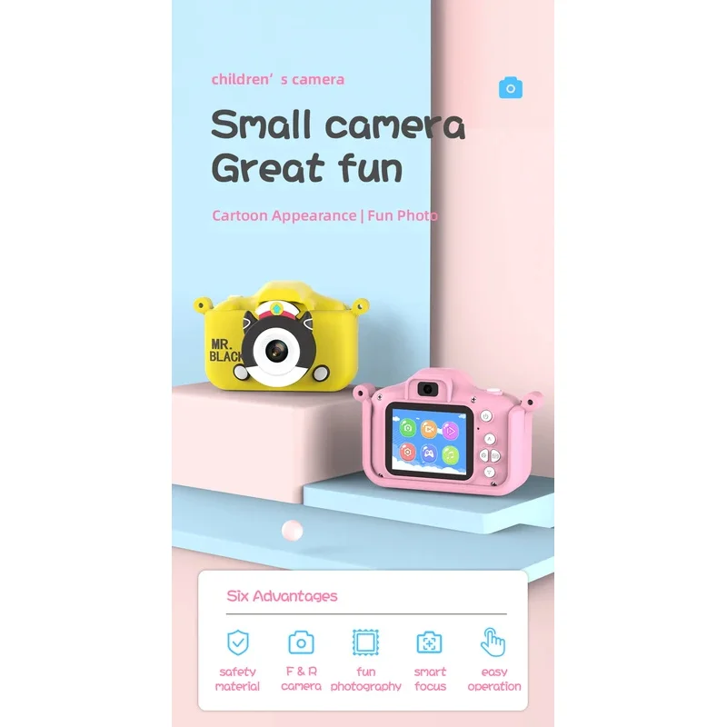 X7s Children Camera Waterproof 1080P HD Camera Video Toys 2 Inch Color Display Outdoor Camera SLR Camera Kid Toy TF Memory Card