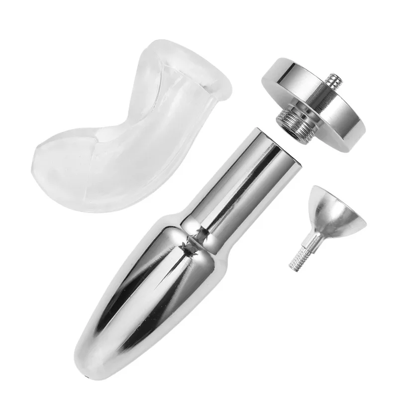 Piss Urinal Flow Into Mouth Plug Gag Catheter Cock Cage irrigation System Chastity Cock cage Device Enema Sex toys for Men Women