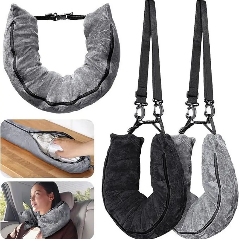 

Multifunctional Fillable Travel Neck Pillow U-Shaped Pillow Fillable Clothes Luggage Pillowcase Portable Pillowcase
