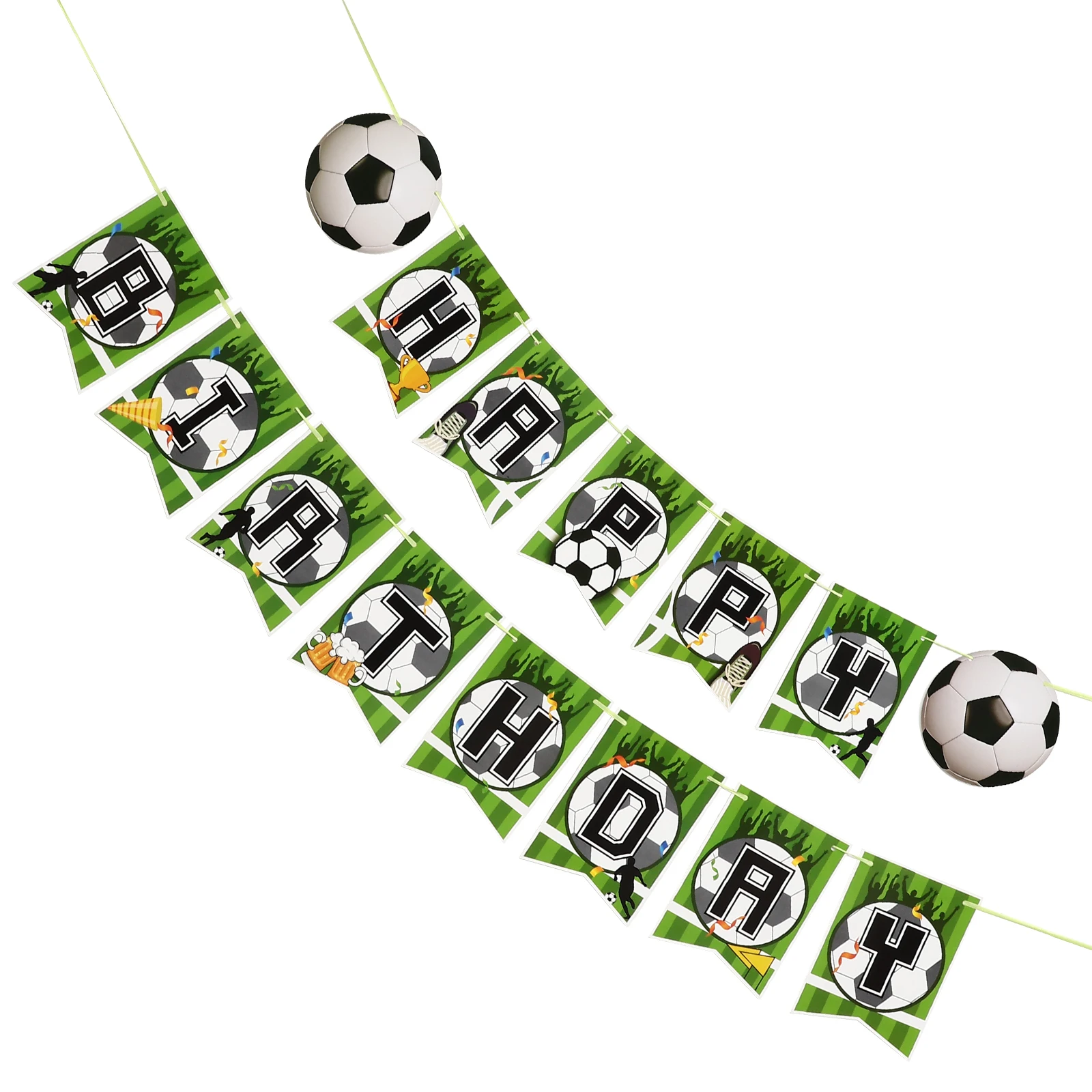

Football Banner for Birthday Party Football Banner Decoration Paper Soccer Themed Hanging Flags Boys Girls Celebrations