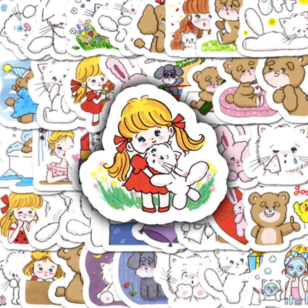 40 Stück Cartoon-Mikko-Katze und Freunde, Emoji-Aufkleber, DIY, Sammelalbum, Notebook, Telefon, Laptop, Gitarre, Gepäck, Graffiti-Aufkleber, Spielzeug