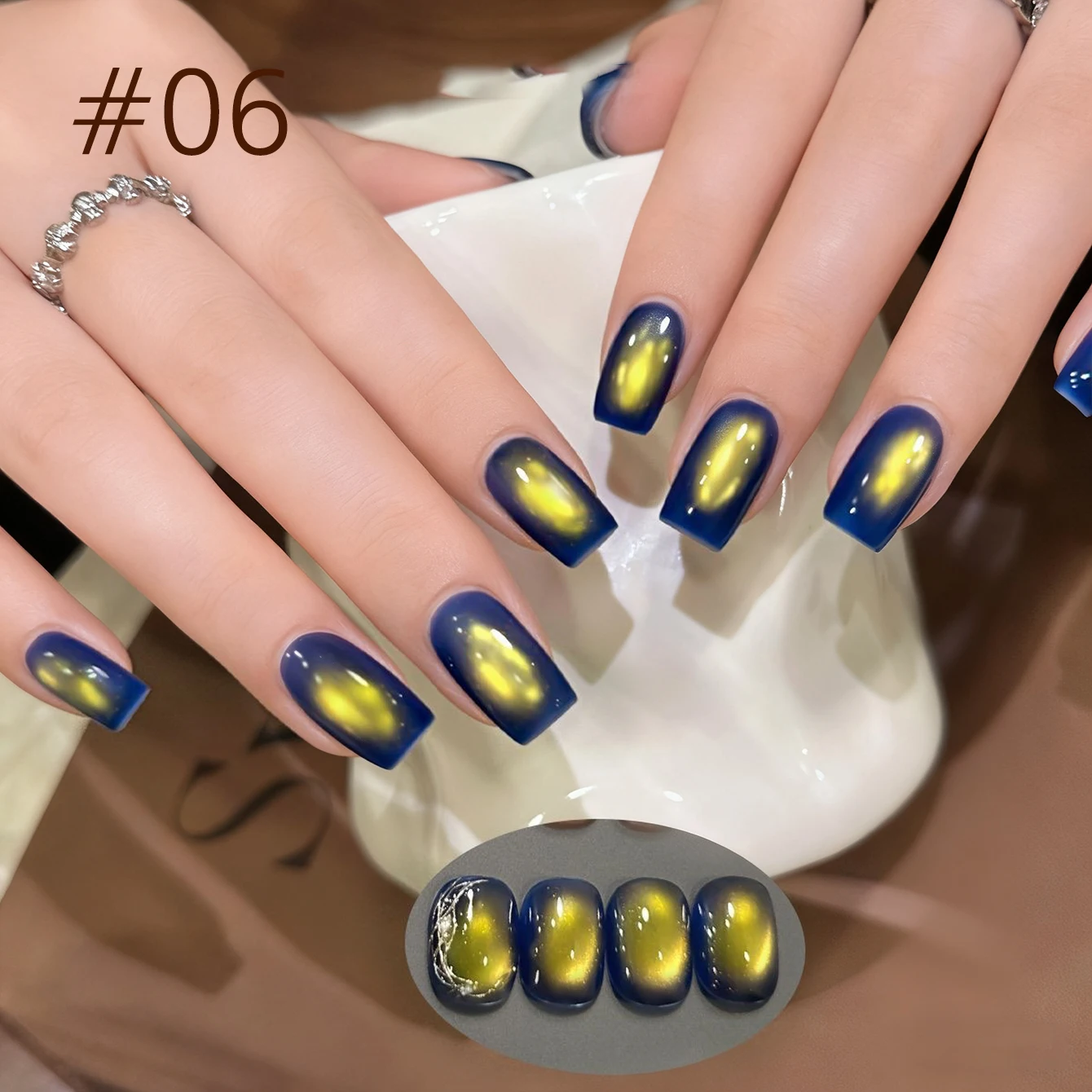 MIANEL 10 مللي 1 قطعة خريف Xiangsi براون القط العين هلام طلاء الأظافر فلاش القط المغناطيسي الأظافر 2025 نمط جديد الأظافر السوداء لعيد الميلاد