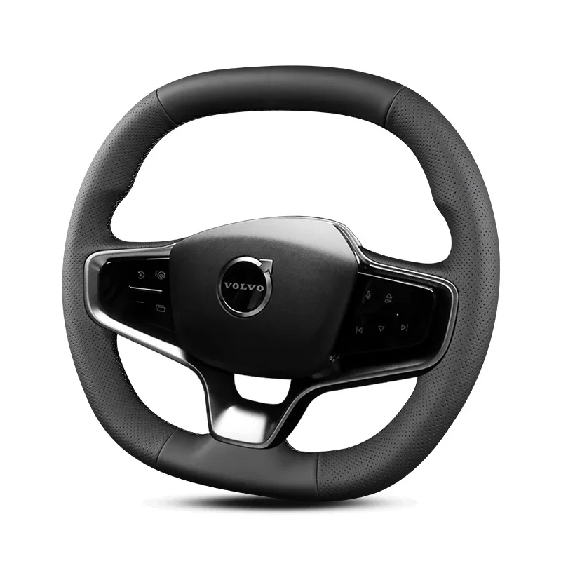 

Hand Stitched Non-slip Car Steering Wheel Cover For Volvo EX30 2023 Custom Genuine Leather Durable Car Interior Accessories