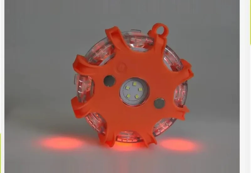 CE Certified 12V Truck Emergency LED Traffic Warning Disc Light Strong Magnetic Safety Battery Powered Orange Amber Flash