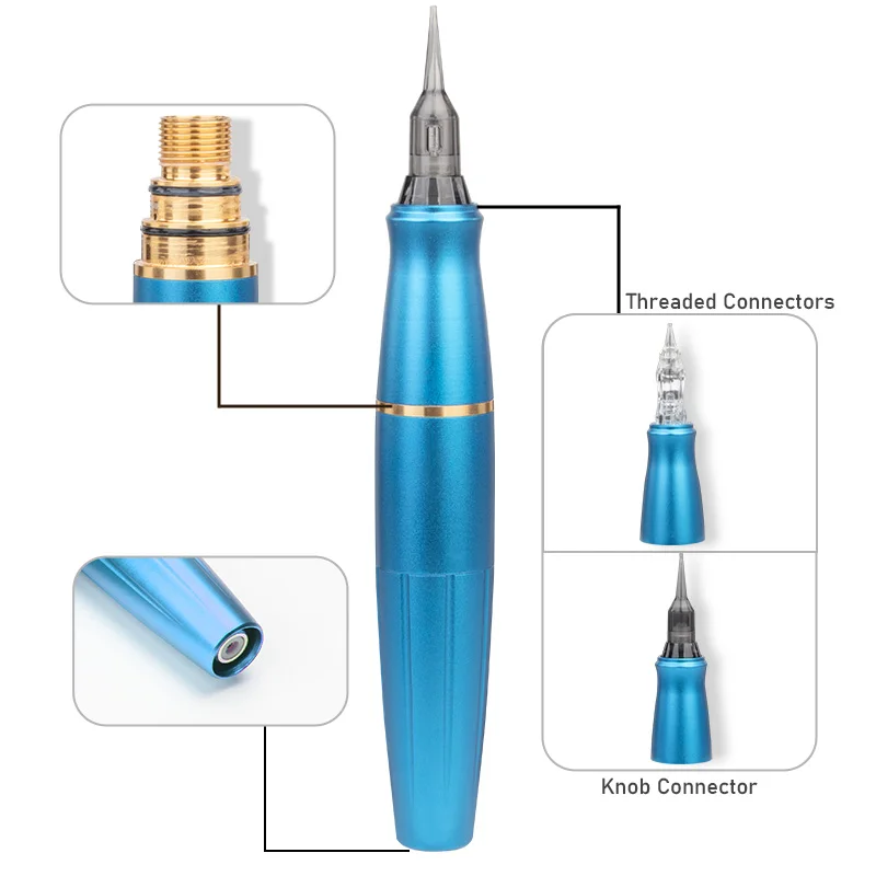 영구 메이크업 문신 펜 기계, 눈썹 아이라이너 입술용 마이크로 블레이딩, 디지털 전원 공급 장치, PMU 기계 키트, 블루 P90
