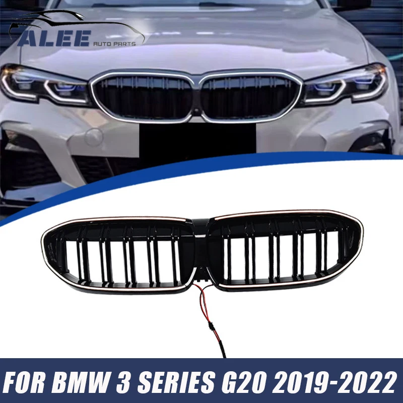 

Car Brand New Gloss Black LED Front Bumper Kidney Radiator Grill Replacement Part Fit for BMW G20 2019-2022 Car Accessories