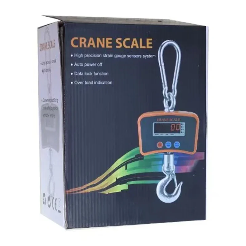 Veidt Weighing OCS-B1 300kg Hanging Crane Scale Wireless Digital Crane Scale With Hook With Large Screen