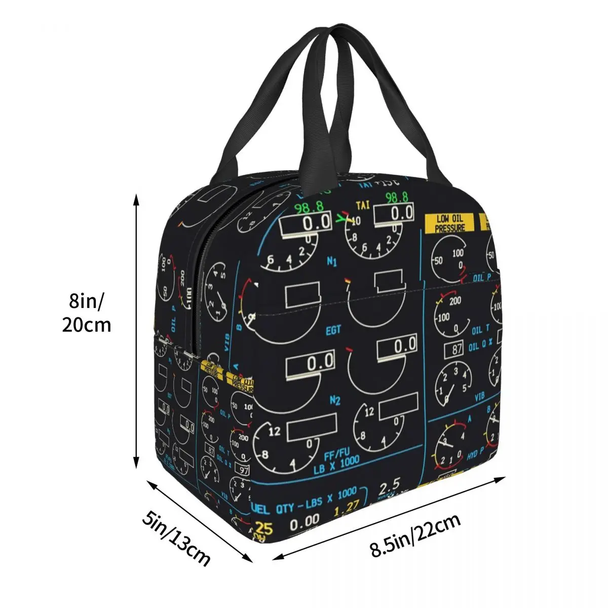 BOEING 737 NG ENGINE INSTRUMENT PANEL Insulated Lunch Bag for Women Children Leakproof Food Boxes Thermal Lunch Box Tote