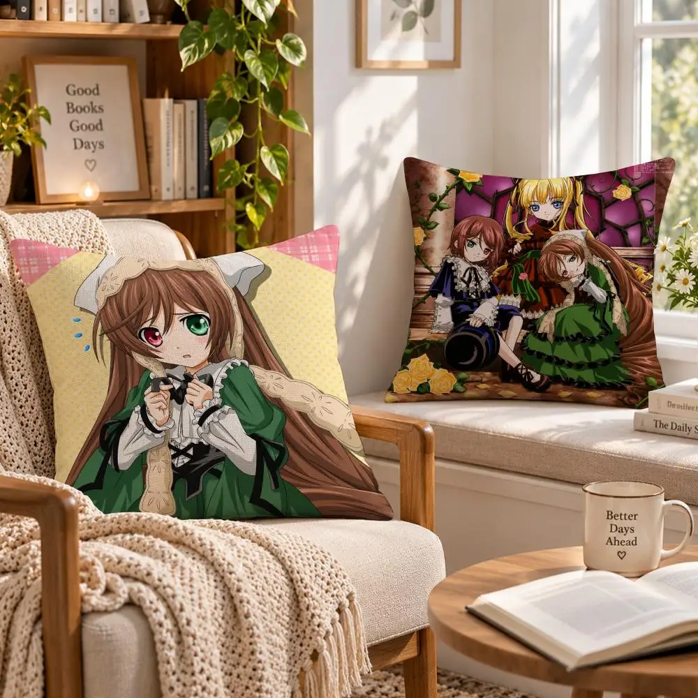 Anime Gothic R-Rozen Maiden Cushion Cover Soft Short Cover Washable Sofa Bed Dorm Garden Home Office Chair Decor