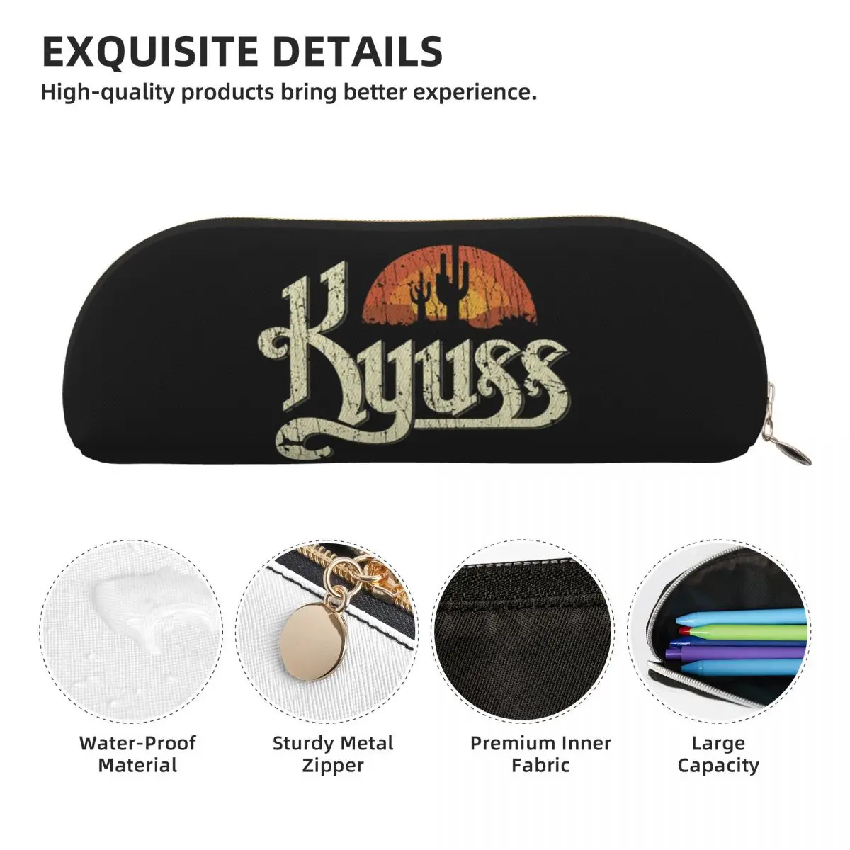 Kyuss Sunset 1987 مقلمة حامل قلم تخزين لوازم مكتبية سعة كبيرة صندوق القلم حقيبة أقلام رصاص لهدايا الطلاب
