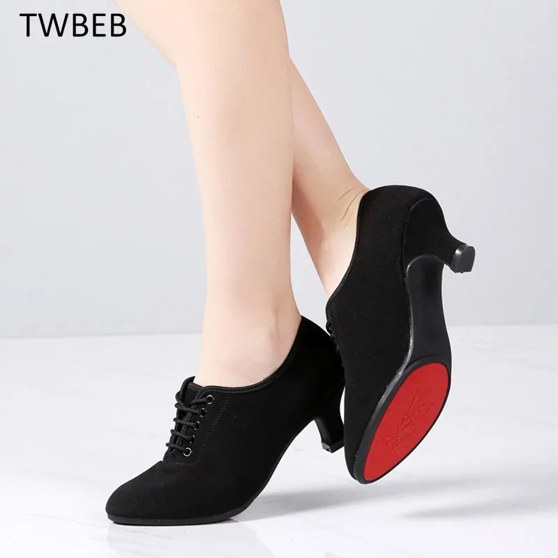 Latin Dance Shoes Women Salsa Jazz Shoes Oxfords Cloth Ballroom Dancing Shoe Soft Sole Ladies Dance Sneakers Women's Shoes