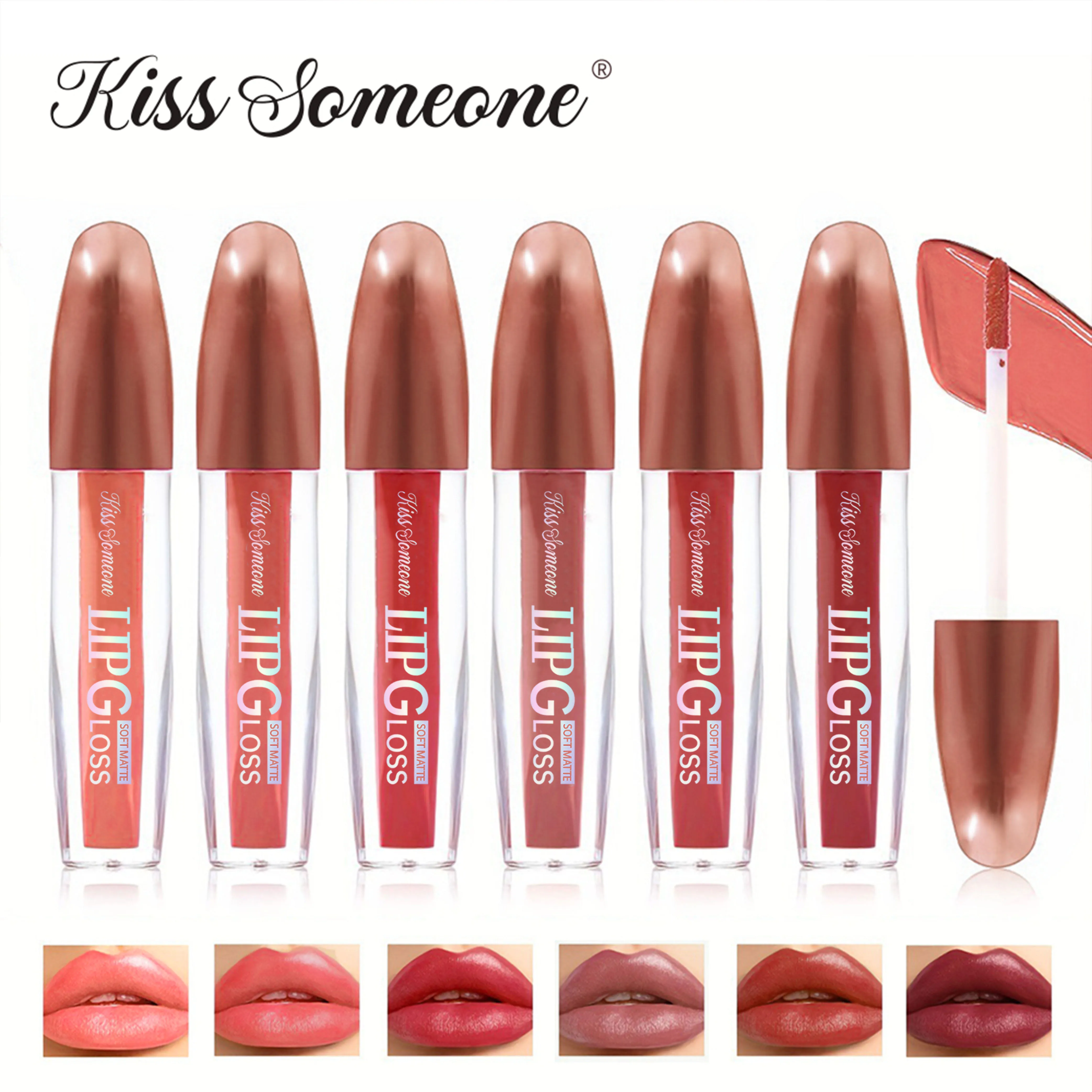 6 stuks/1 set fluwelen lipkleurset, duurzame lippenstift, matte fluwelen textuur, hydraterend en niet vettig, creëren charmante lippen