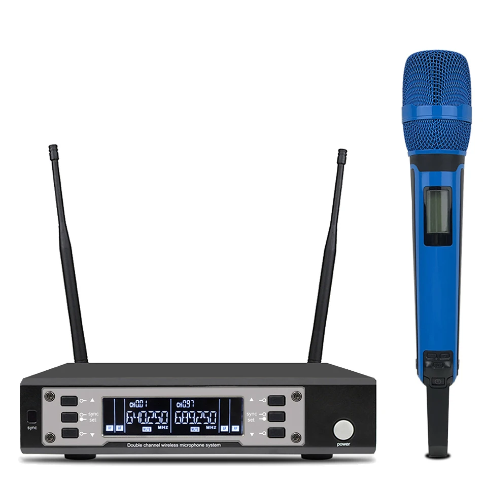 Alta Qualidade Duplo Handheld Microfone, Receptor Único, Múltiplas Cores, Performance de Palco, Profissional, EW135G4