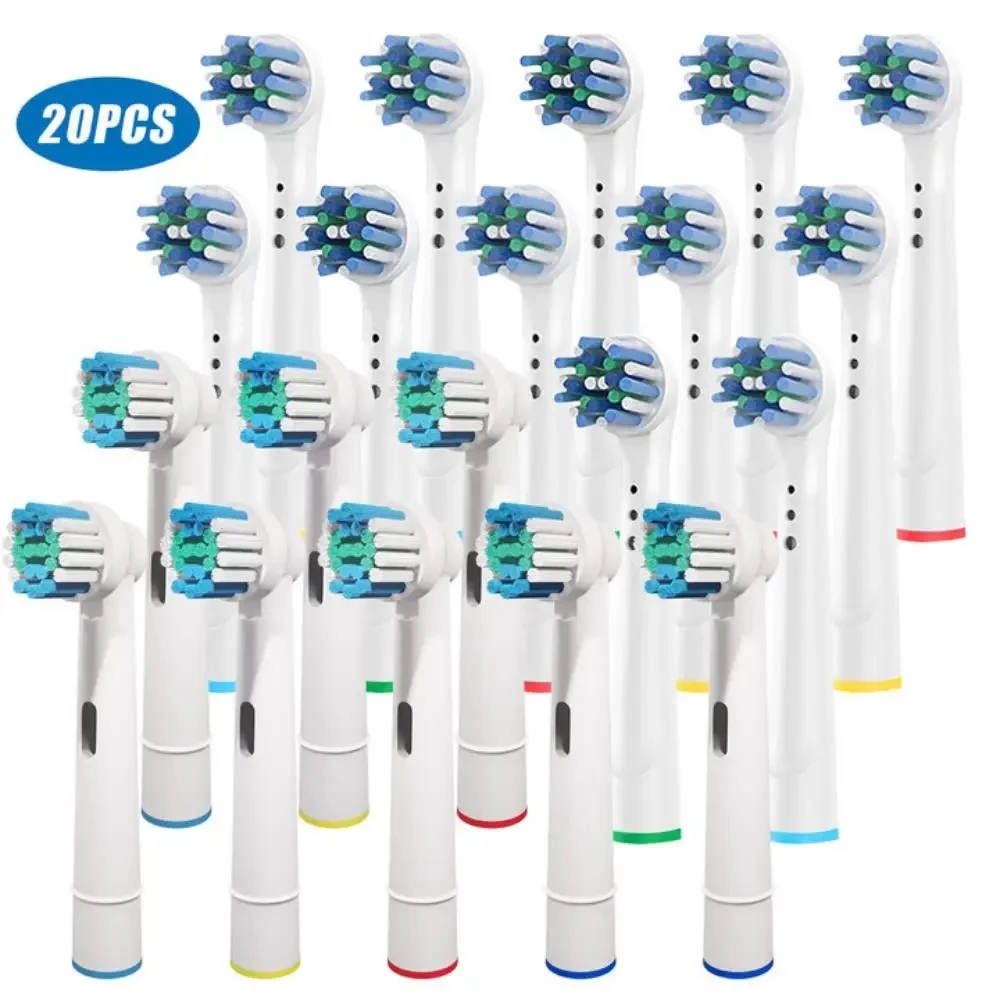 20pcs Electric Toothbrush Heads Compatible with Oral B Braun 12 Cross Action 8 Precision Clean Replacement heads for Oral B