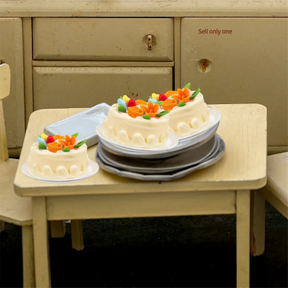 A71P طعام صغير كعكة وهمية كعكة كب كيك اصطناعية نموذج ديكور عتيق كعكة الزينة التظاهر الراتنج كعكة صغيرة D