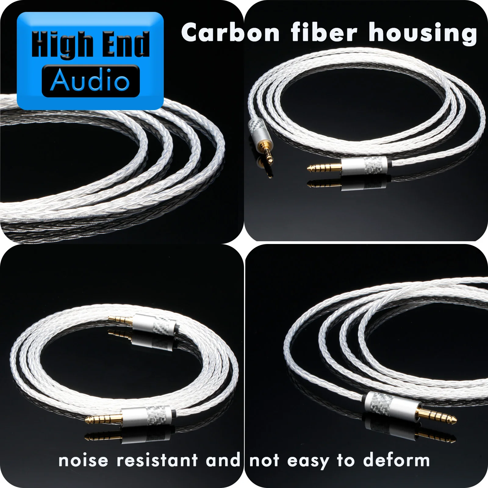 

Preffair 8core OCC Silver-Plated 4.4mm to 3.5mm 4pin audio cable headphone cable 4.4mm aux cable headphone upgraded Cable
