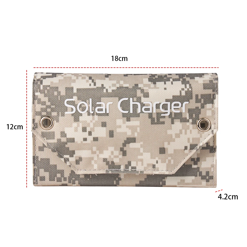 شاحن بطارية محمول USB كفاءة تحويل عالية 10 وات 5 فولت لوحة طاقة شمسية قابلة للطي شاحن شمسي محمول للهاتف الخليوي