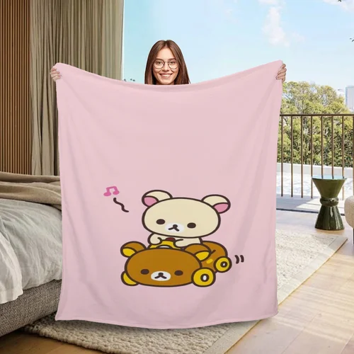 Rilakkumas 소파용 얇은 패딩 담요, 고급 던지기 담요, 마이크로 화이버 침구, 푹신하고 부드러운 담요, 소파 장식
