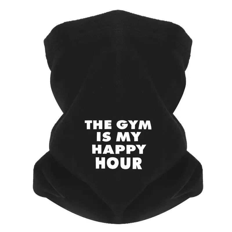 La gimnasio es mi hora feliz para hombre, bufanda para exteriores, máscara, polaina para el cuello, gorra para mujer, tocado a prueba de viento, mantiene el calor en invierno, multifuncional
