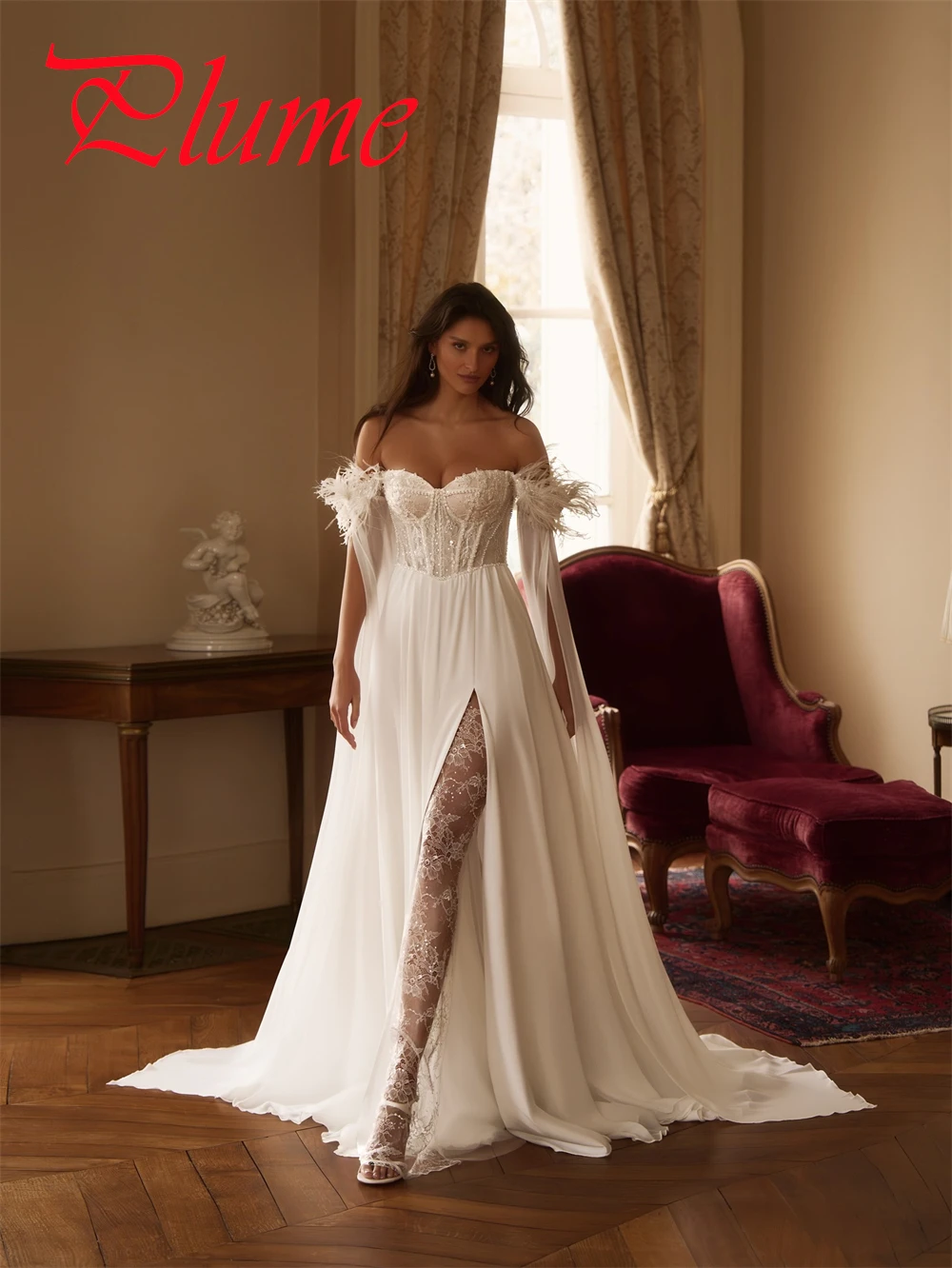 カスタマイズされた絶妙なホワイトジャージのウェディングドレスエレガントなストラップレスキャップスリーブ Vestido デノビア夢のようなジッパーバックブライダルドレス