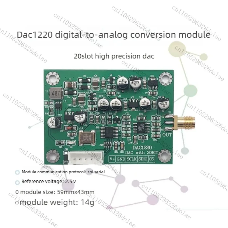 DAC1220 Digital-to-Analog Conversion Data Acquisition Module, 20-bit DAC, Adjustable ±10V Voltage Reference