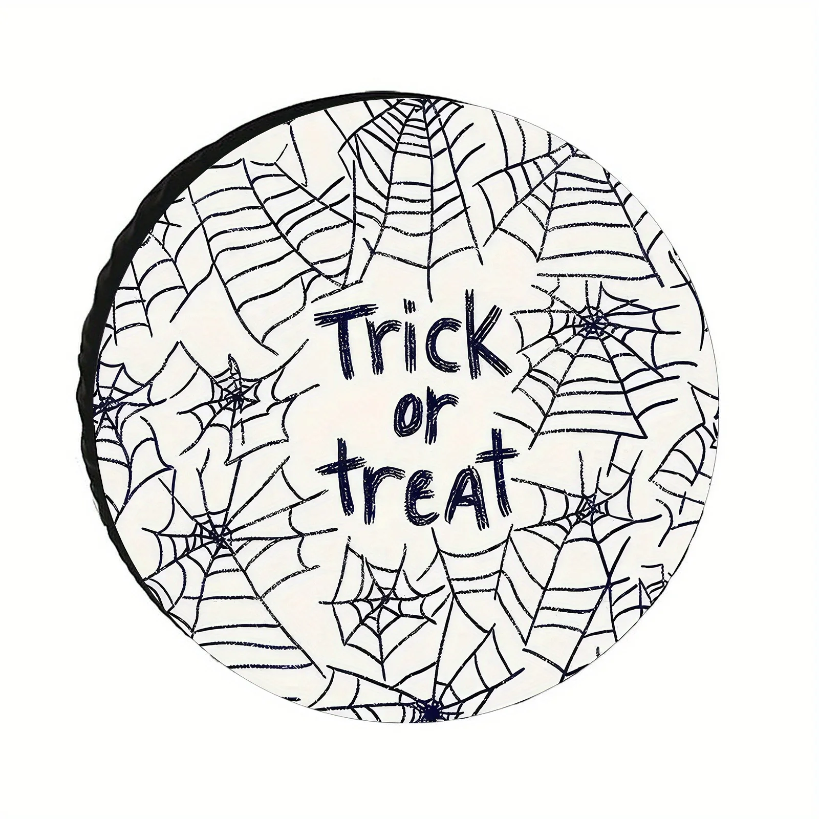 

1 шт., черный чехол для запасного колеса с принтом паутины, прочный полиэстер, ветрозащитный и пылезащитный универсальный защитный чехол для колес