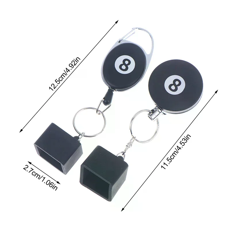 1 قطعة البلياردو الأسود تصغير الطباشير حامل السنوكر تجمع جديلة الطباشير حامل المفاتيح قابل للسحب حبل الطباشير حامل ث تصاعد كليب #6