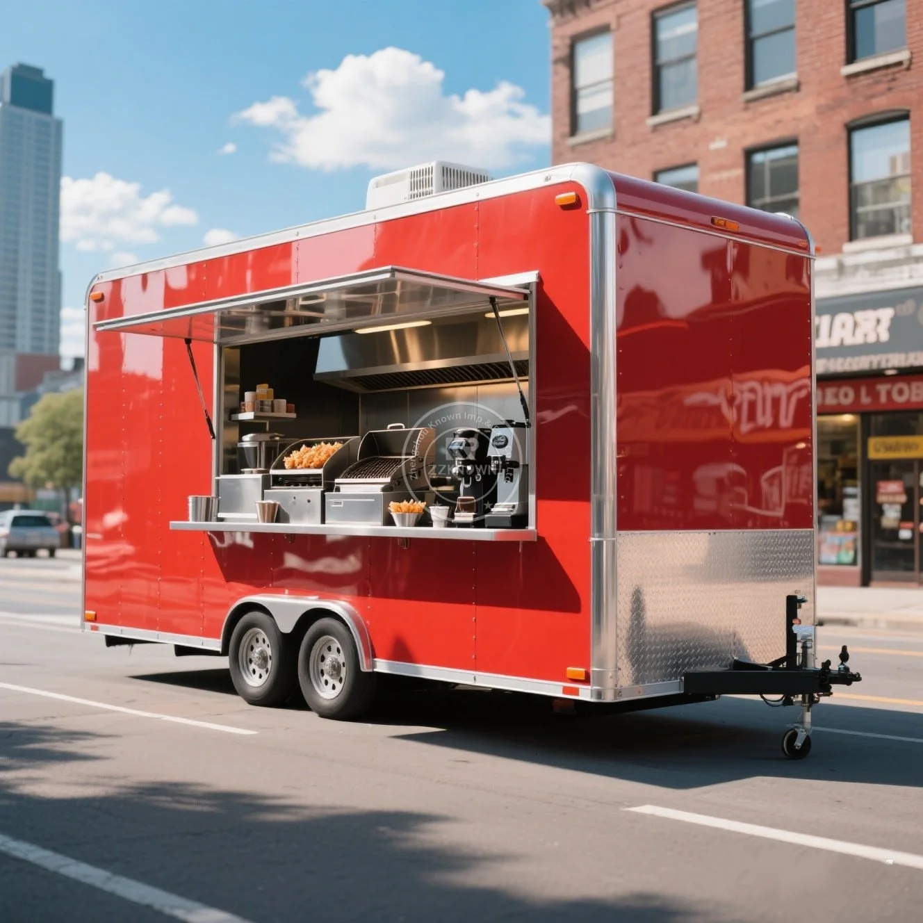 

Hot Dog Ice CreamFood Truck Concession Trailers Outdoor Mobile Restaurant Food Truck Trailer with Full Kitchen Equipment