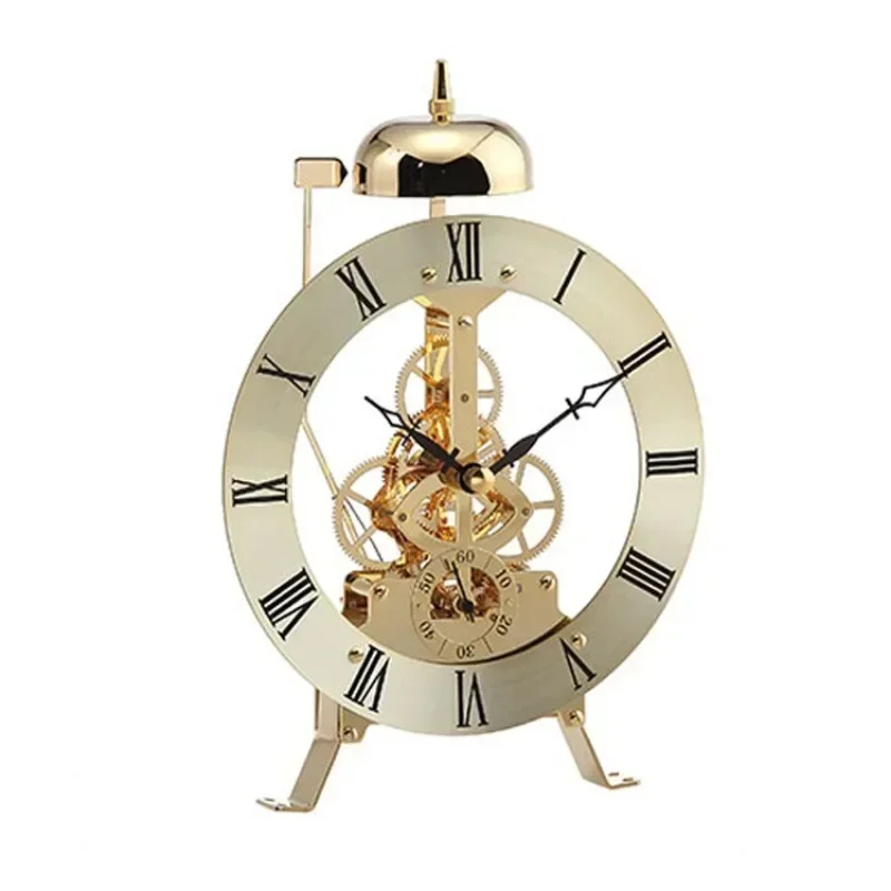 For Small Table Clock Metal Vintage Bedside Table Clocks Bedroom Office Luxury Mechanical Watches Mini Watch Home and Decoration