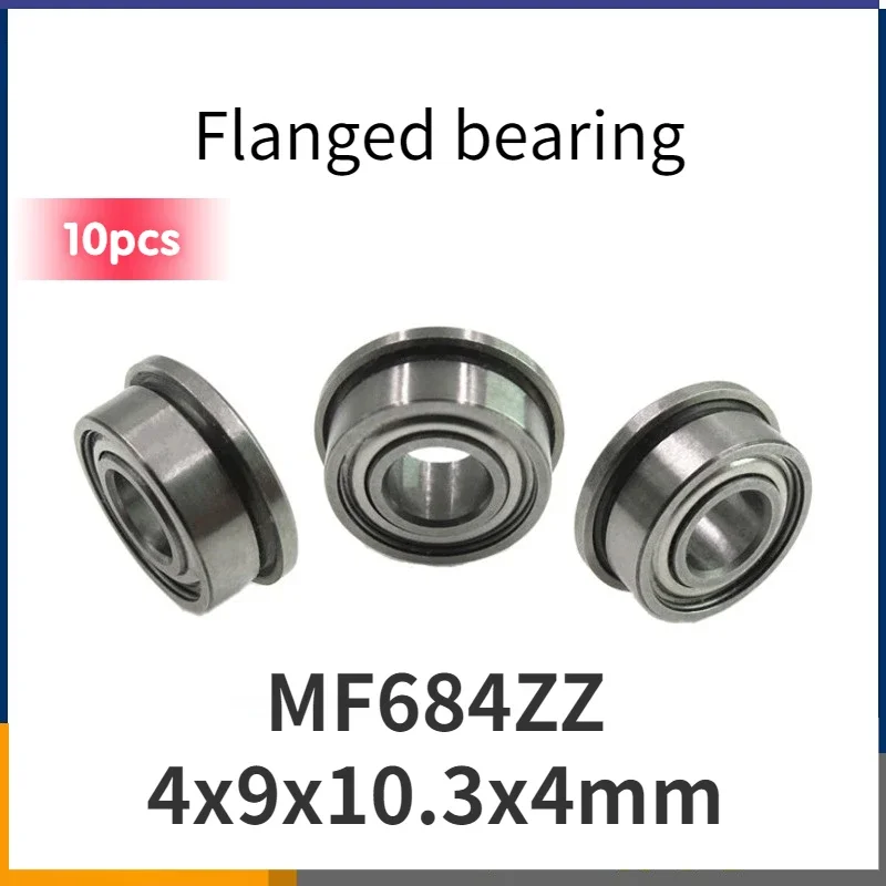 【10pcs】Micro bearings 4mm*9mm*4mm micro bearings with guard edge F684ZZ flange bearings