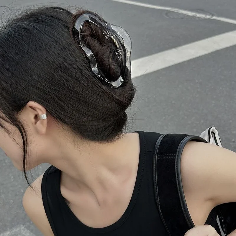 13Cm Acryl Transparante Wolk Grote Grijpclip 2024 Nieuwe High-End Haarspeld Krab Clip Dameshaar Korea Dames Hoofddeksels