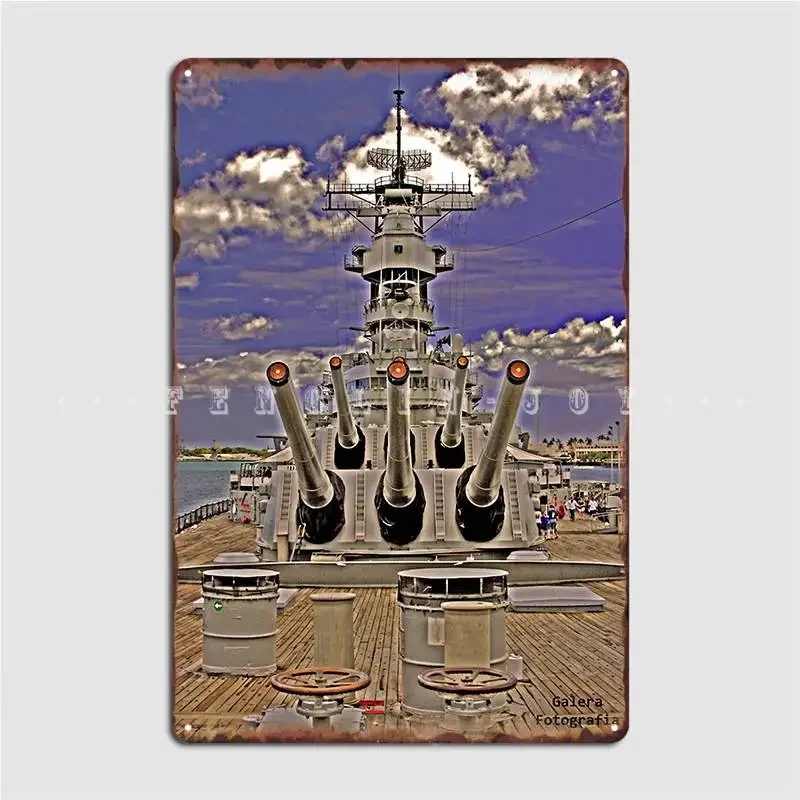Missouri 16 Inch Guns Front View Metal Sign Plaques Personalized Garage Club Cinema Kitchen Tin Sign Posters