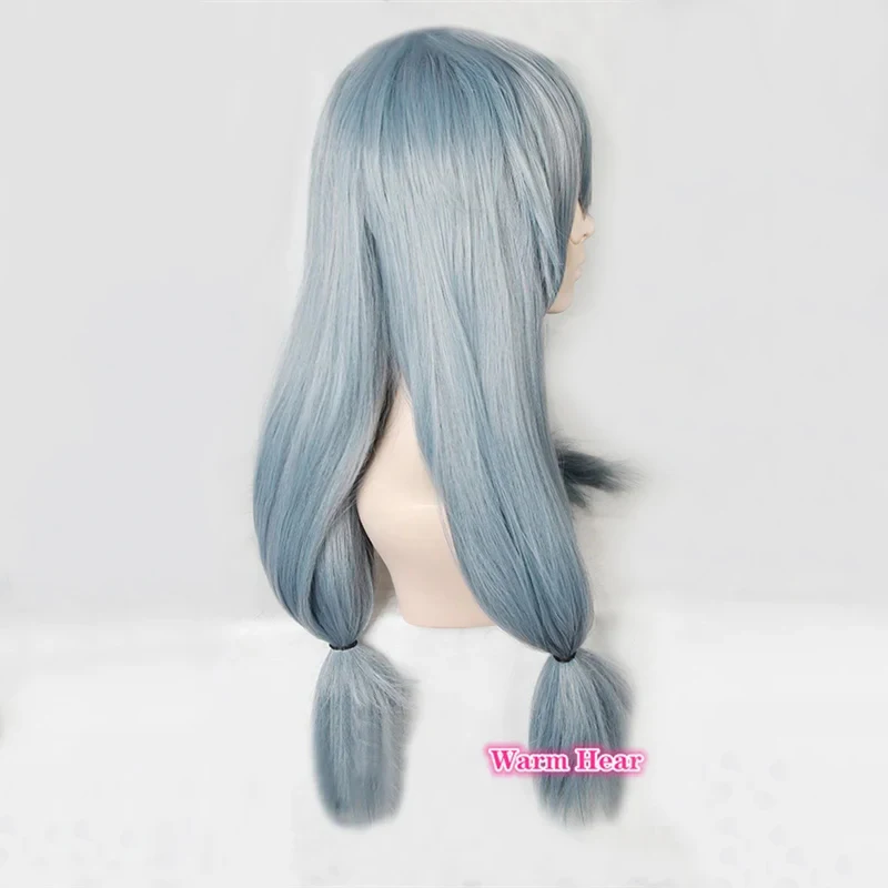 Peruca Cosplay Sintética Anime, Presilha De Cabelo Resistente Ao Calor, Rabo De Cavalo, Perucas Cosplay Longas, Azul Claro, Um Boné, Alta Qualidade, Mahito, 70cm