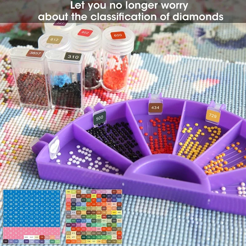 TTKK Set Label stiker, Stiker nomor warna, stiker Label kotak penyimpanan seni berlian