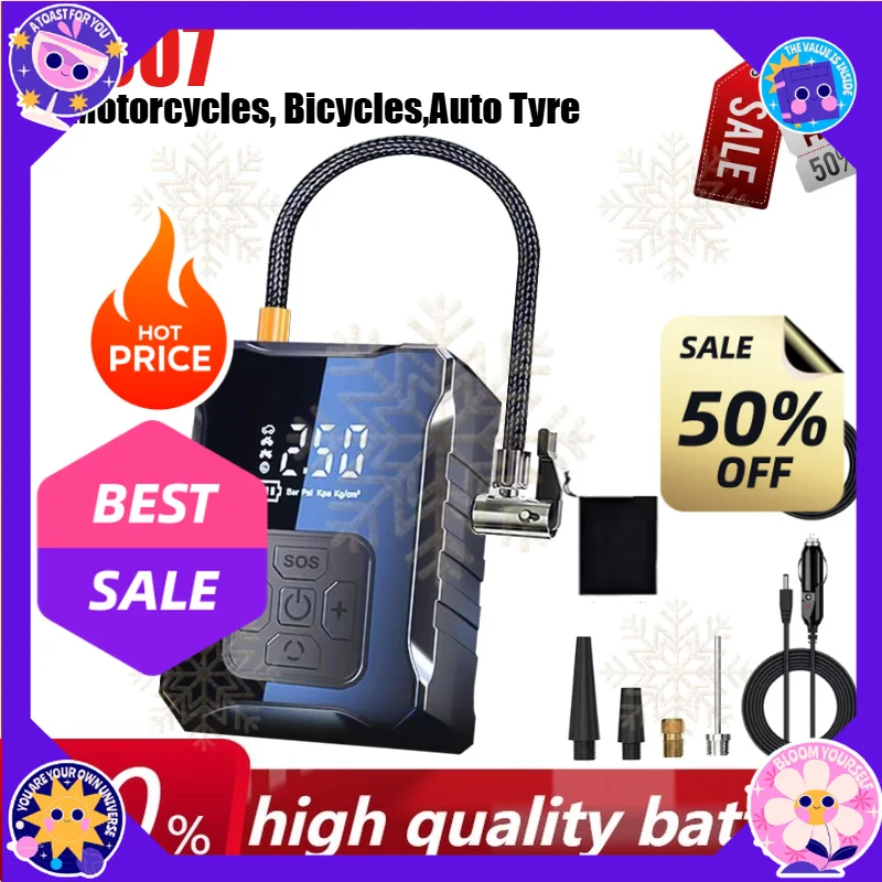 New 12V 4000mAh SF007 Portable Car Jump Starter LCD Display for Motorcycles, Bicycles,balls Auto Tyre Inflator Power Bank