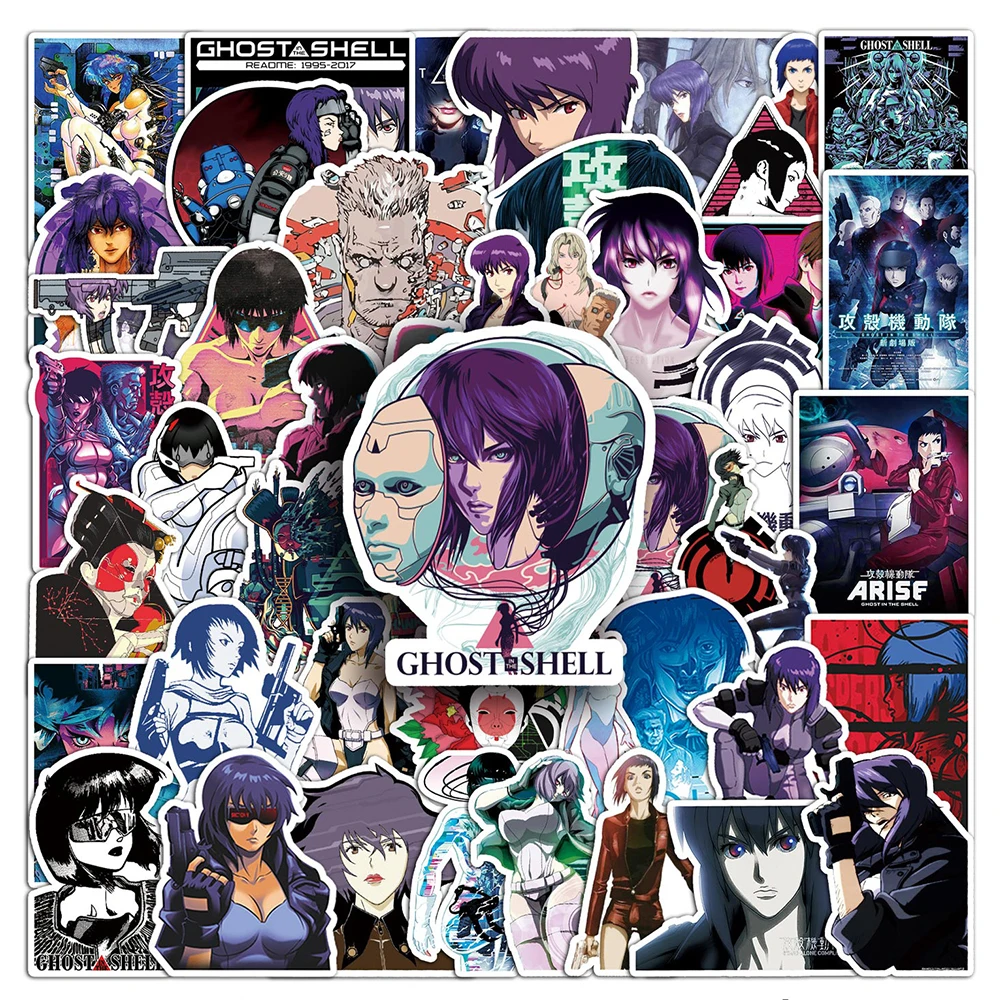 

10/30/50pcs Anime The Ghost in the Shell Stickers Waterproof Cool DIY Skateboard Motorcycle Laptop Vinyl Cartoon Sticker Packing