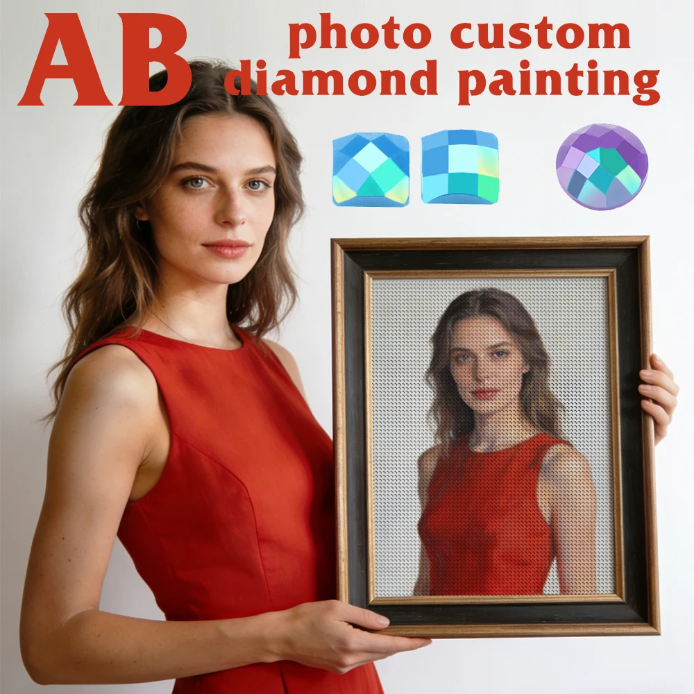 Huacan Full Kits Diamond Mosaic Photo Custom Cross Stitch Handmade Square Round Drill Painting 5d Private Personal AB Drill