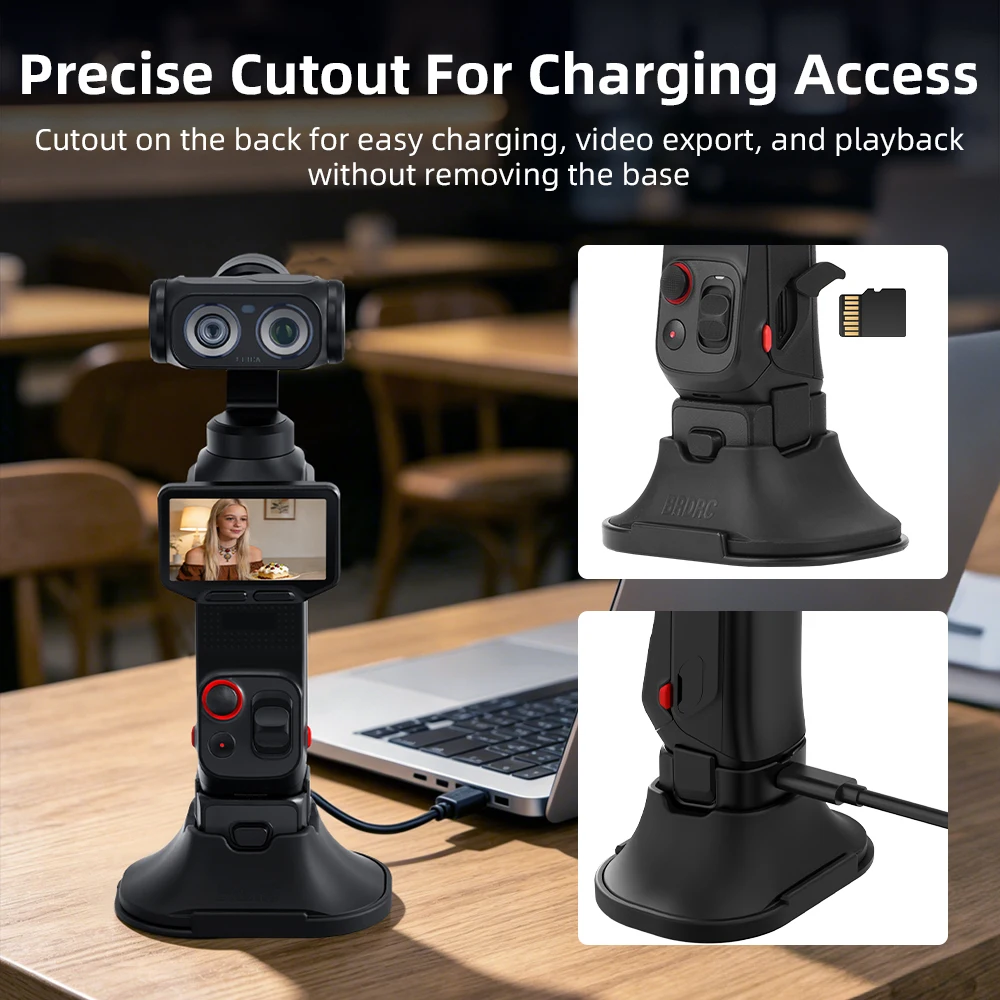 Breiter Desktop-Ständer Armaturenbrett-Autohalterung für Insta360 Luna Ultra Charge Abnehmbarer Klebehalter Vlog-Kit Zubehör – Detail 7