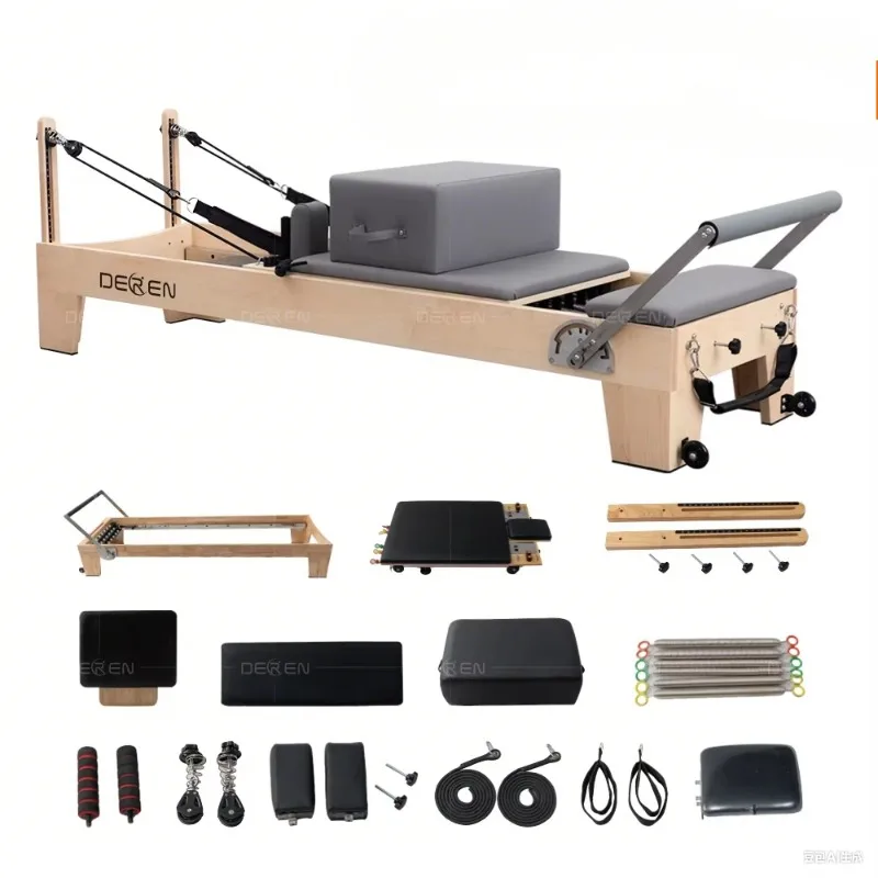 YTYIN Pilates Maple Reformer, personalisierte Anpassung, verstellbares, tragbares und langlebiges Pilates-Kernbett