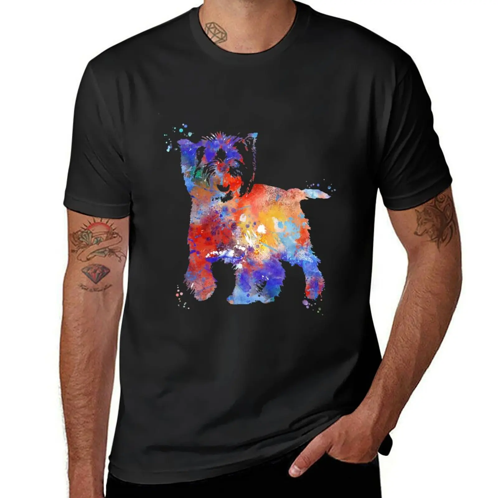 Cairn Terrier, watercolor Cairn Terrier T-Shirt plus size clothes custom shirt oversized t shirts for men