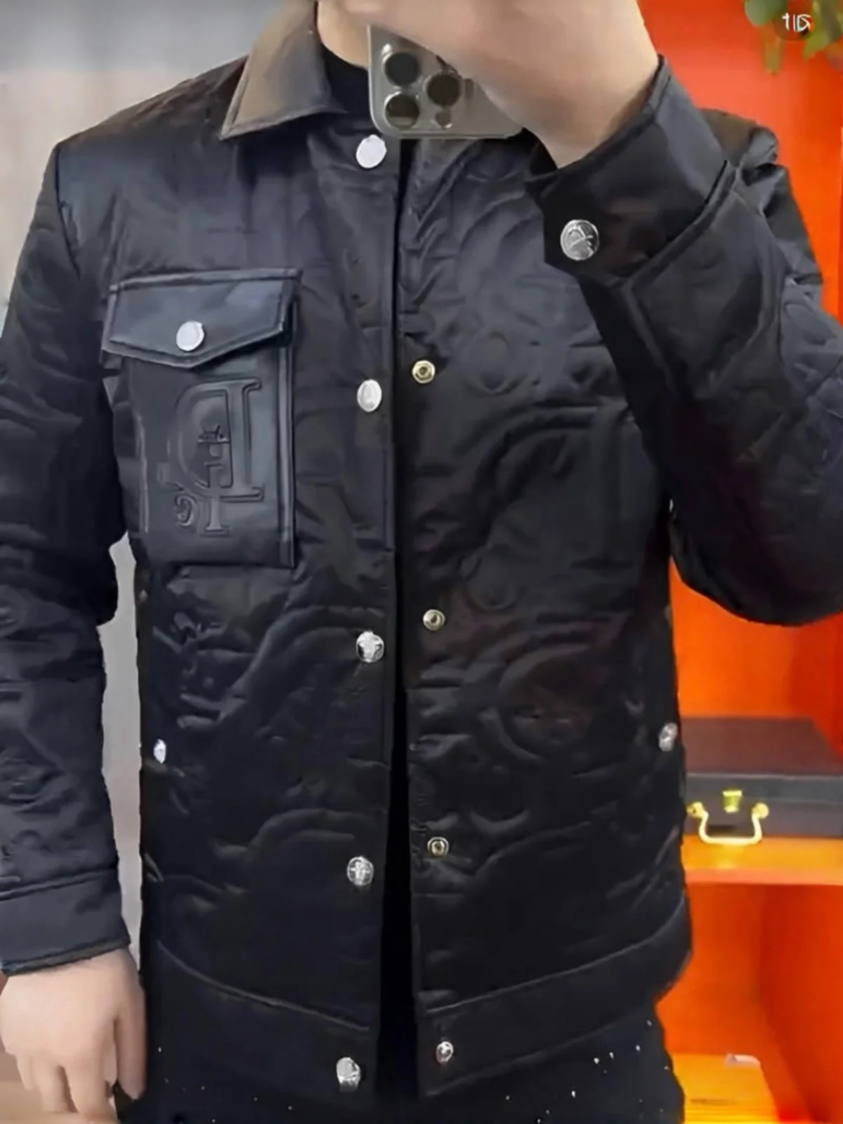 

Casual Faion Men's Cotton Jaet Autumn Winter New Sle Pred Large ket Simple Match Haome Stand Collar Warmth