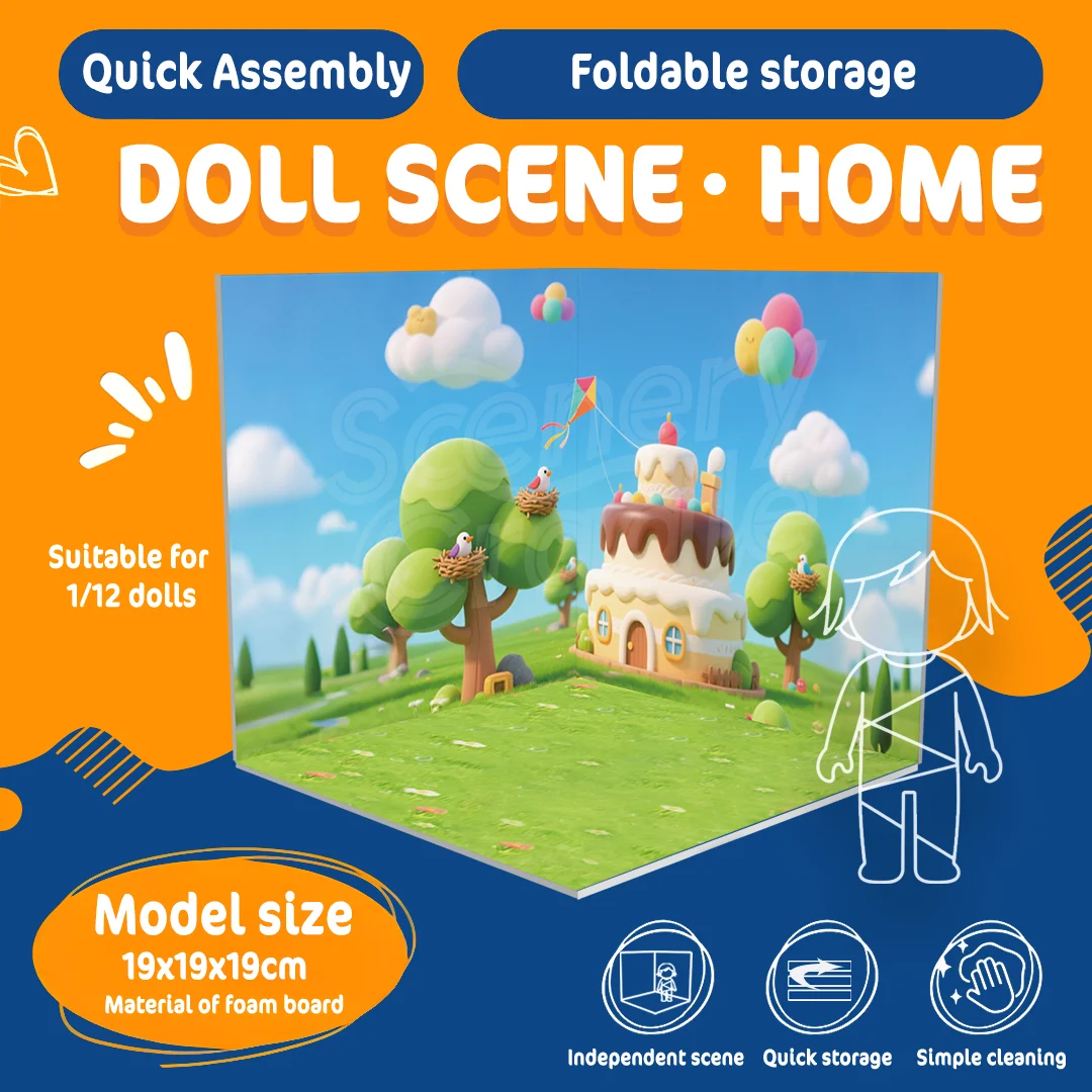 

Trendy PVC Display Background Board for Blind Box Dolls Figures Animal Forest Elf Scenes - Toy Display Background