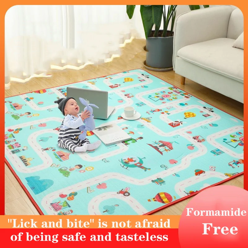 tapis bebe jeux tapis puzzle tapis d’eveil bebe tapis de jeu XPE – tapis de jeu pliant pour bébé, 180x150x1cm, tapis de développement pour chambre