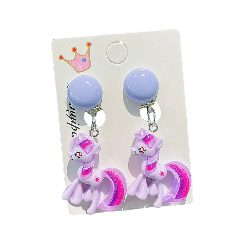 Children's Ear Clip My Little Pony Cartoon No Ear Piercing Girls Anti-Pain Earrings New Little Girls Earrings Jewelry Gifts