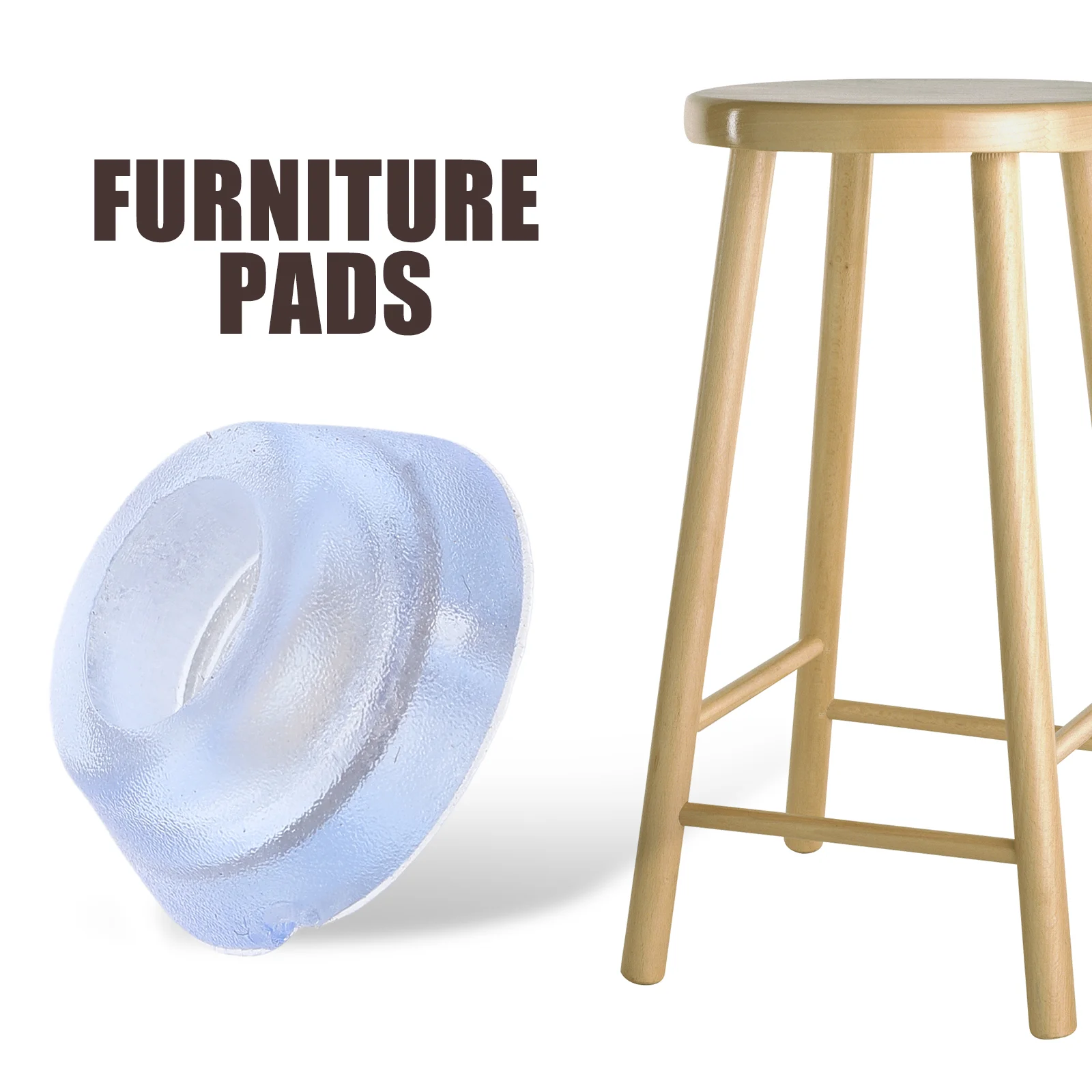 Soft Rubber Anti-slip Mats Clear Feet Round Cutting Board with Stainless Screws